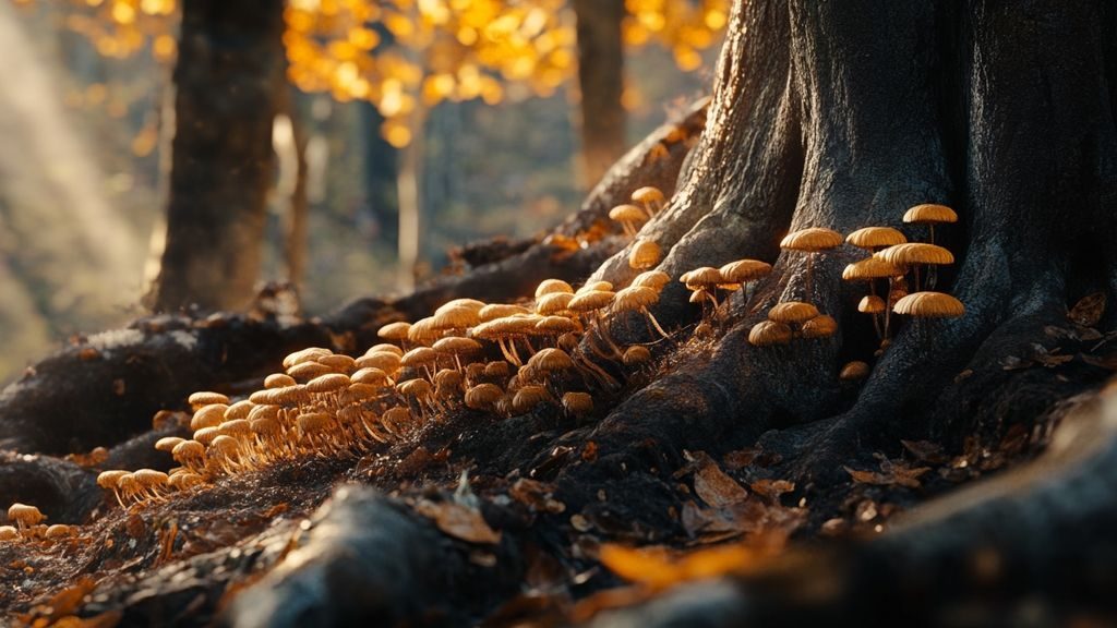 Où et comment pousse armillaria mellea dans la nature ?