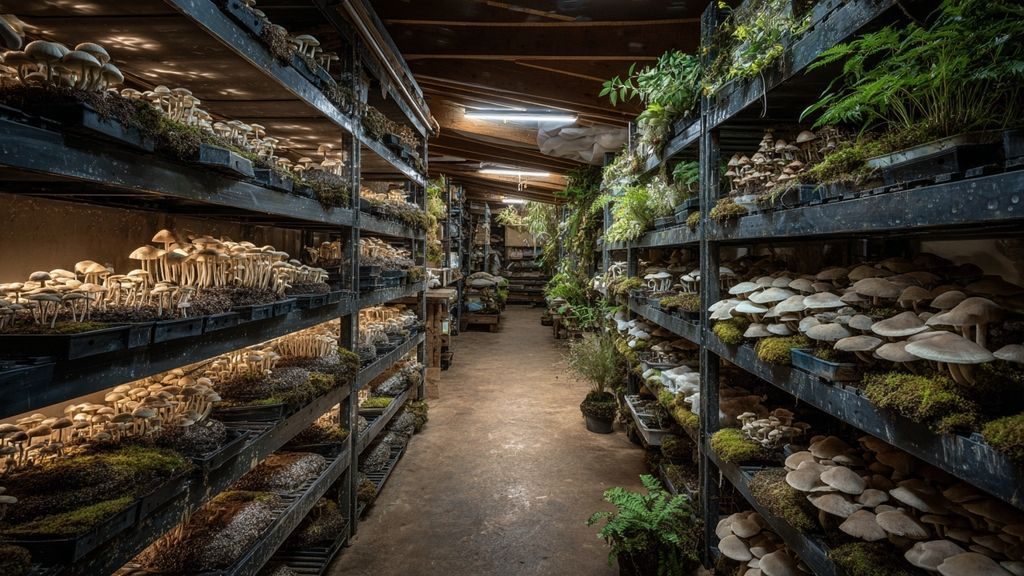 Quels sont les avantages à cultiver des champignons sans lumière naturelle ?